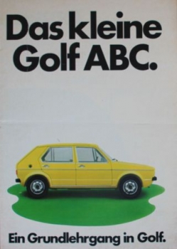 Volkswagen Rabbit Modelprogram 1974 "Das kleine Golf ABC" Carbrochure (5188)